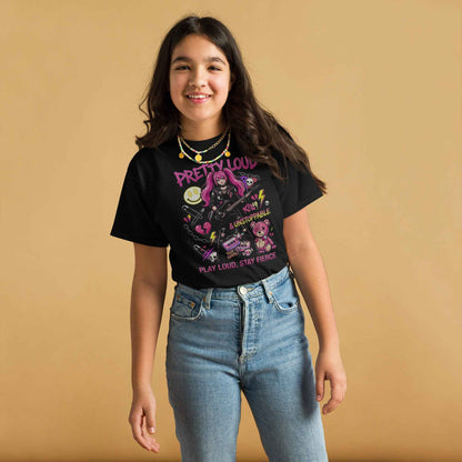 Louder Than Rules – Punk Girl Electric Guitar Graphic T-Shirt | Rock Rebel Streetwear Tee