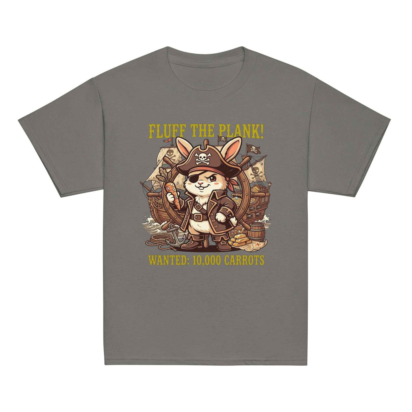 Pirate Rabbit T-Shirt - Captain Bunny WANTED 10,000 Carrots | Youth Classic Tee