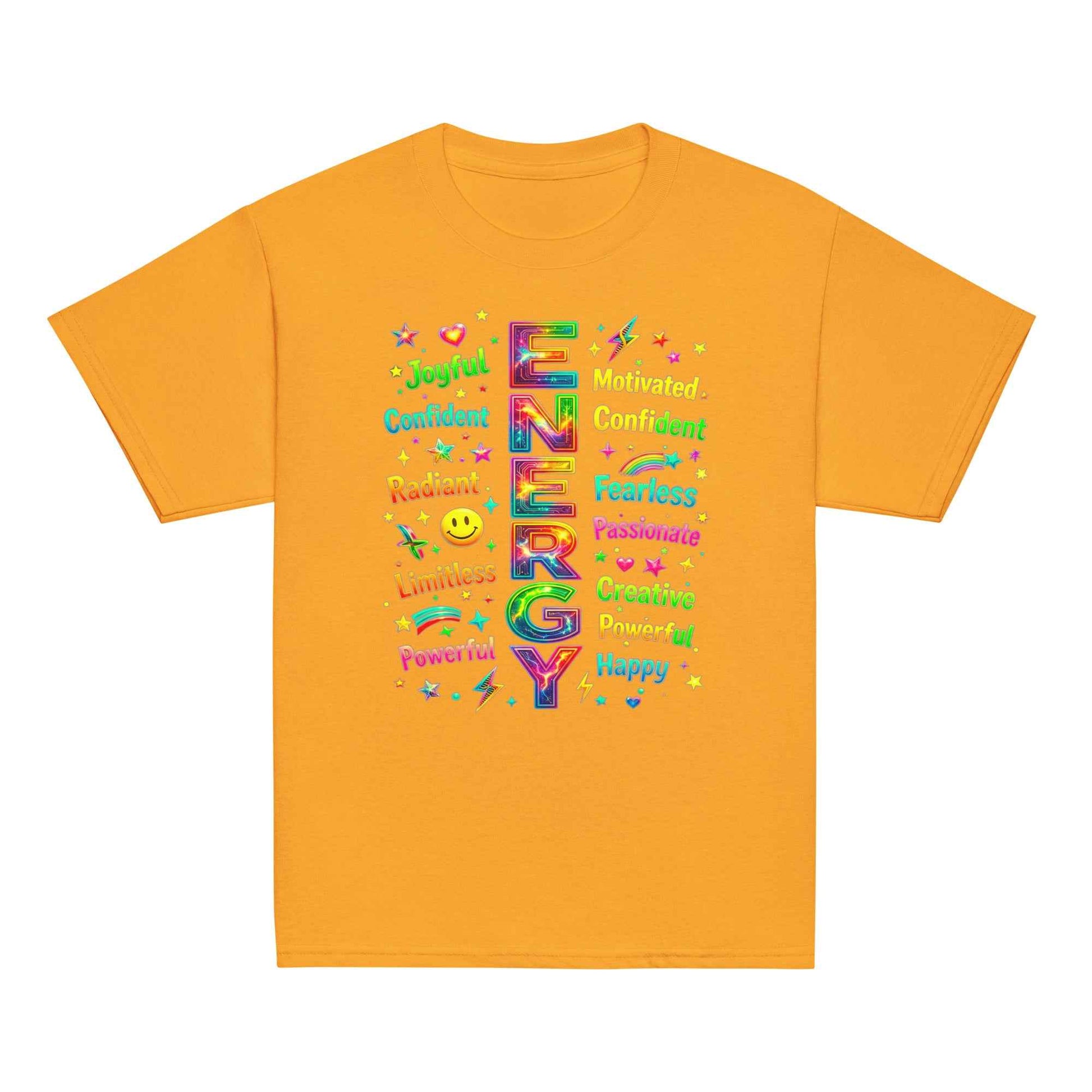 Positive Energy Typography T-Shirt - Motivational Word Art | Premium Cotton