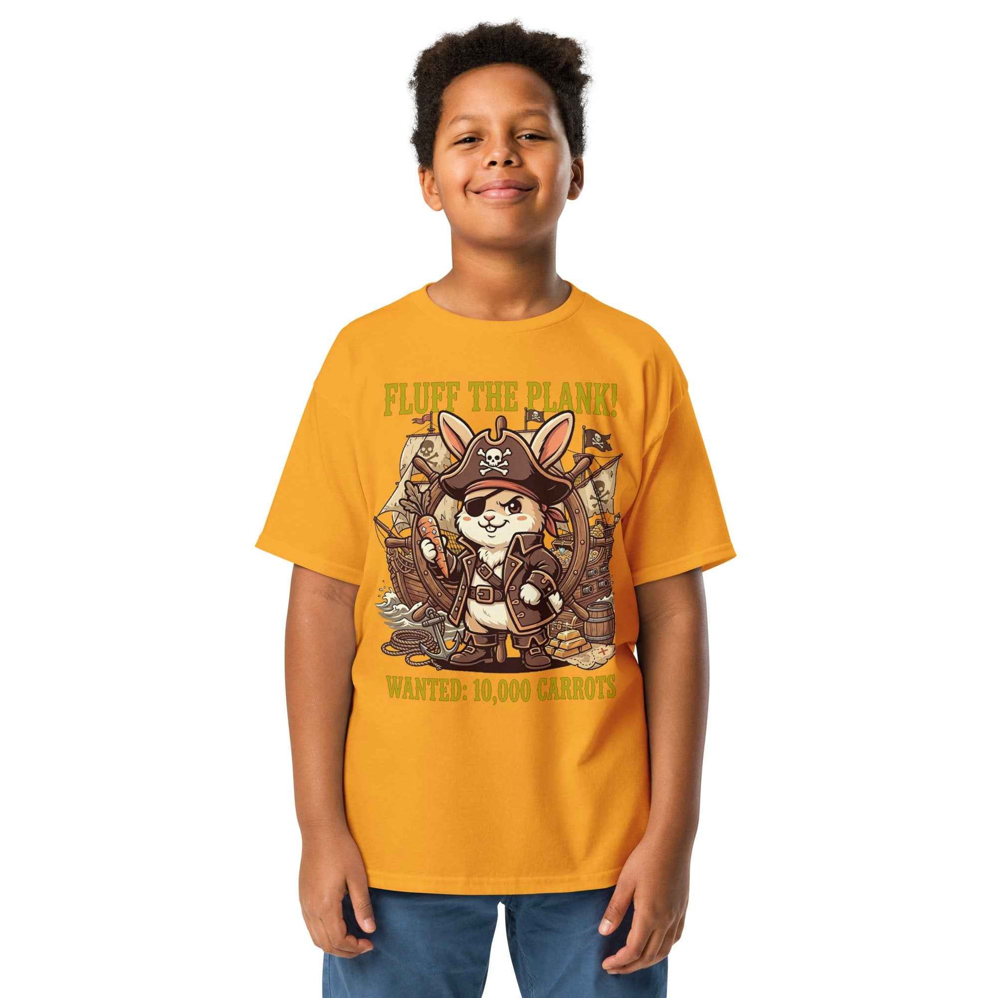 Pirate Rabbit T-Shirt - Captain Bunny WANTED 10,000 Carrots | Youth Classic Tee