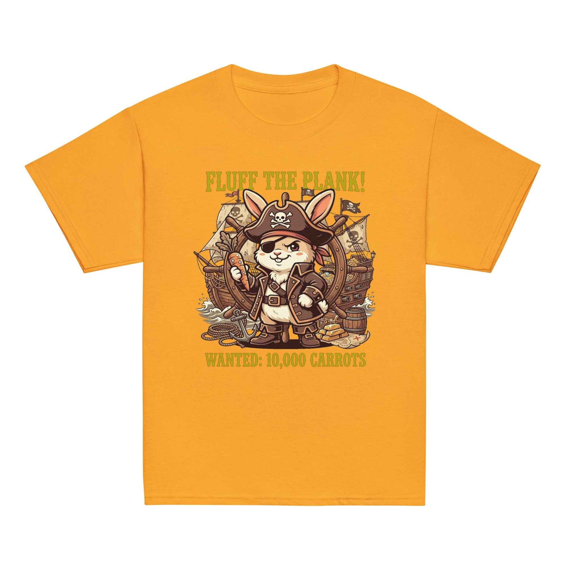 Pirate Rabbit T-Shirt - Captain Bunny WANTED 10,000 Carrots | Youth Classic Tee