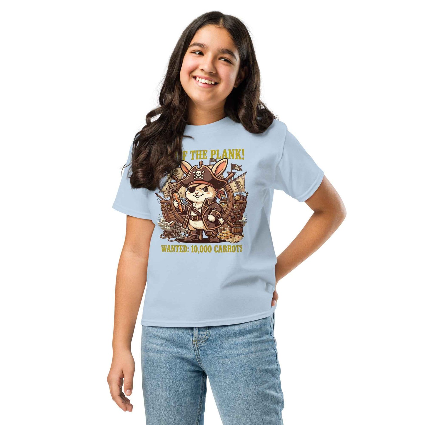 Pirate Rabbit T-Shirt - Captain Bunny WANTED 10,000 Carrots | Youth Classic Tee