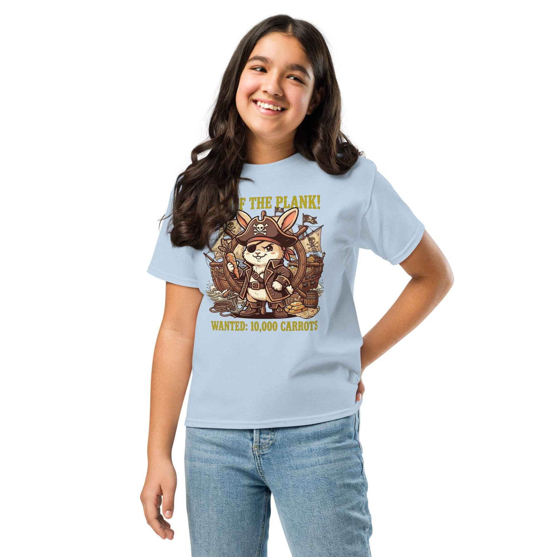 Pirate Rabbit T-Shirt - Captain Bunny WANTED 10,000 Carrots | Youth Classic Tee