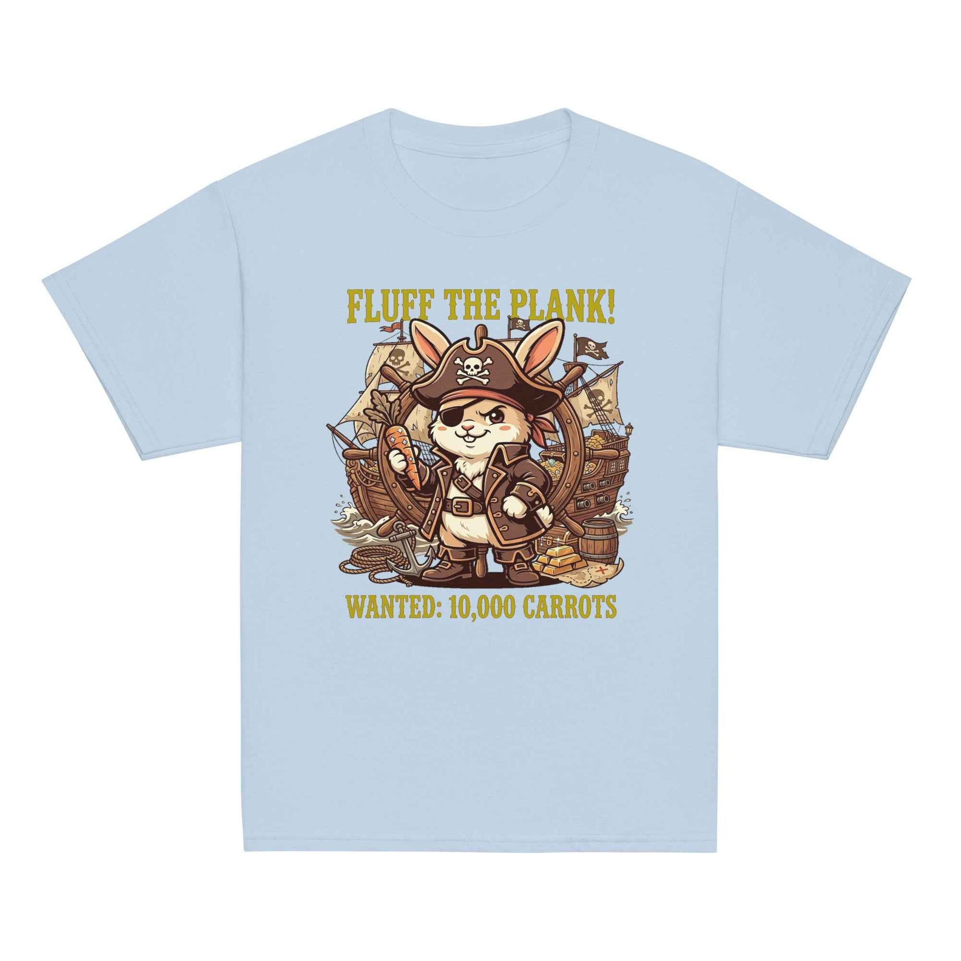 Pirate Rabbit T-Shirt - Captain Bunny WANTED 10,000 Carrots | Youth Classic Tee
