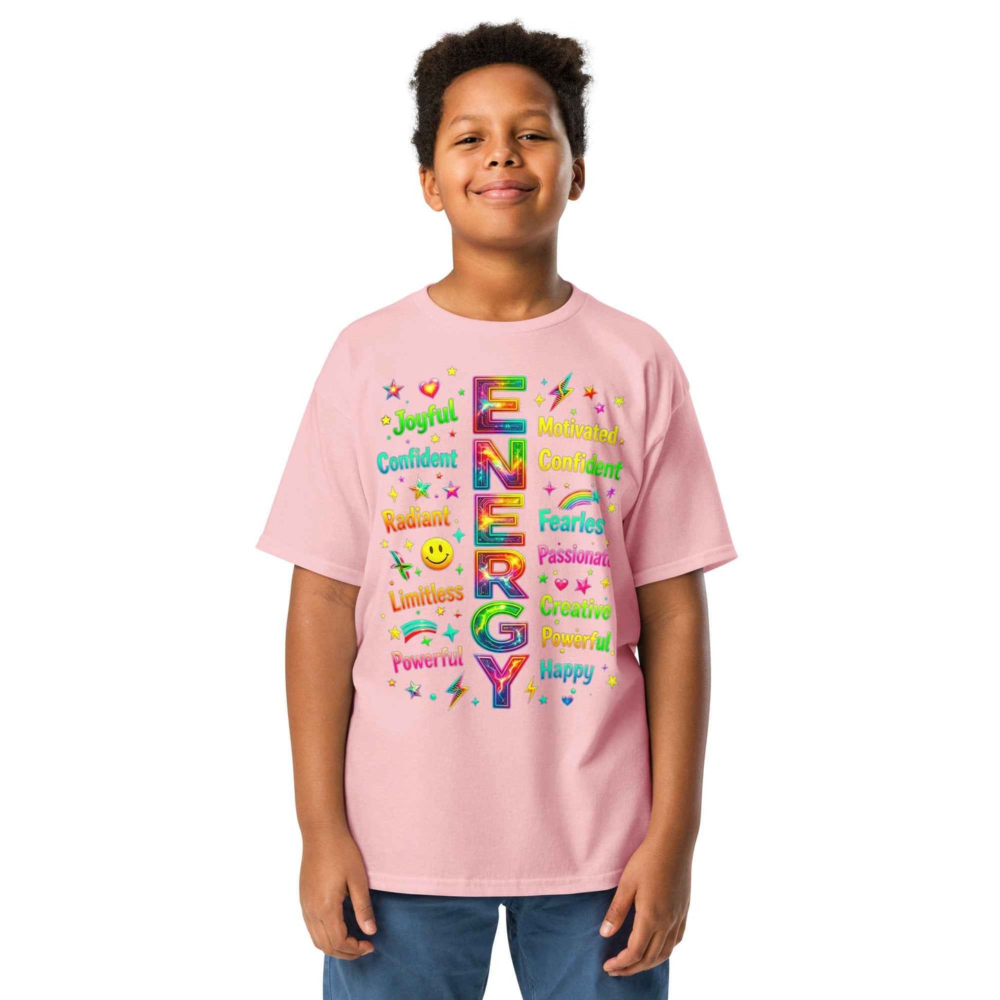 Positive Energy Typography T-Shirt - Motivational Word Art | Premium Cotton