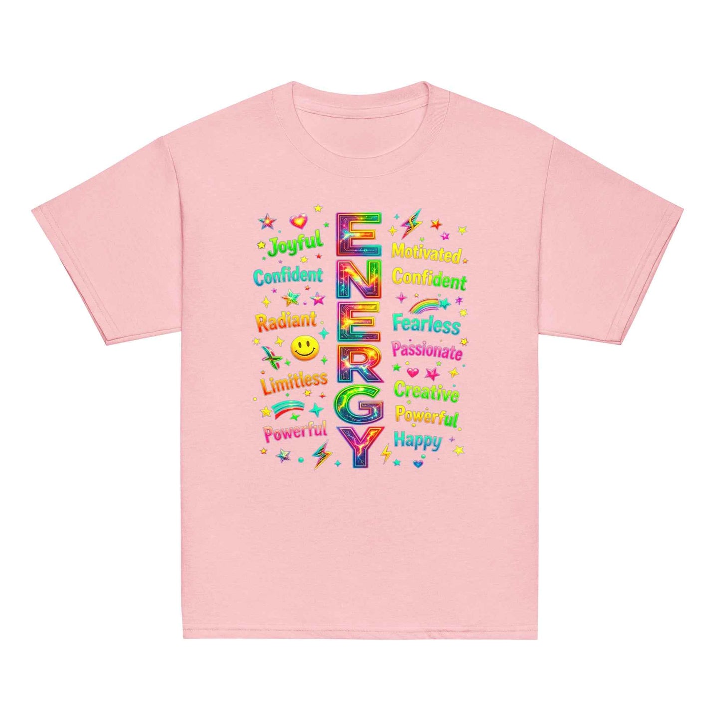 Positive Energy Typography T-Shirt - Motivational Word Art | Premium Cotton