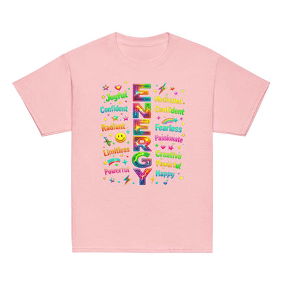 Positive Energy Typography T-Shirt - Motivational Word Art | Premium Cotton