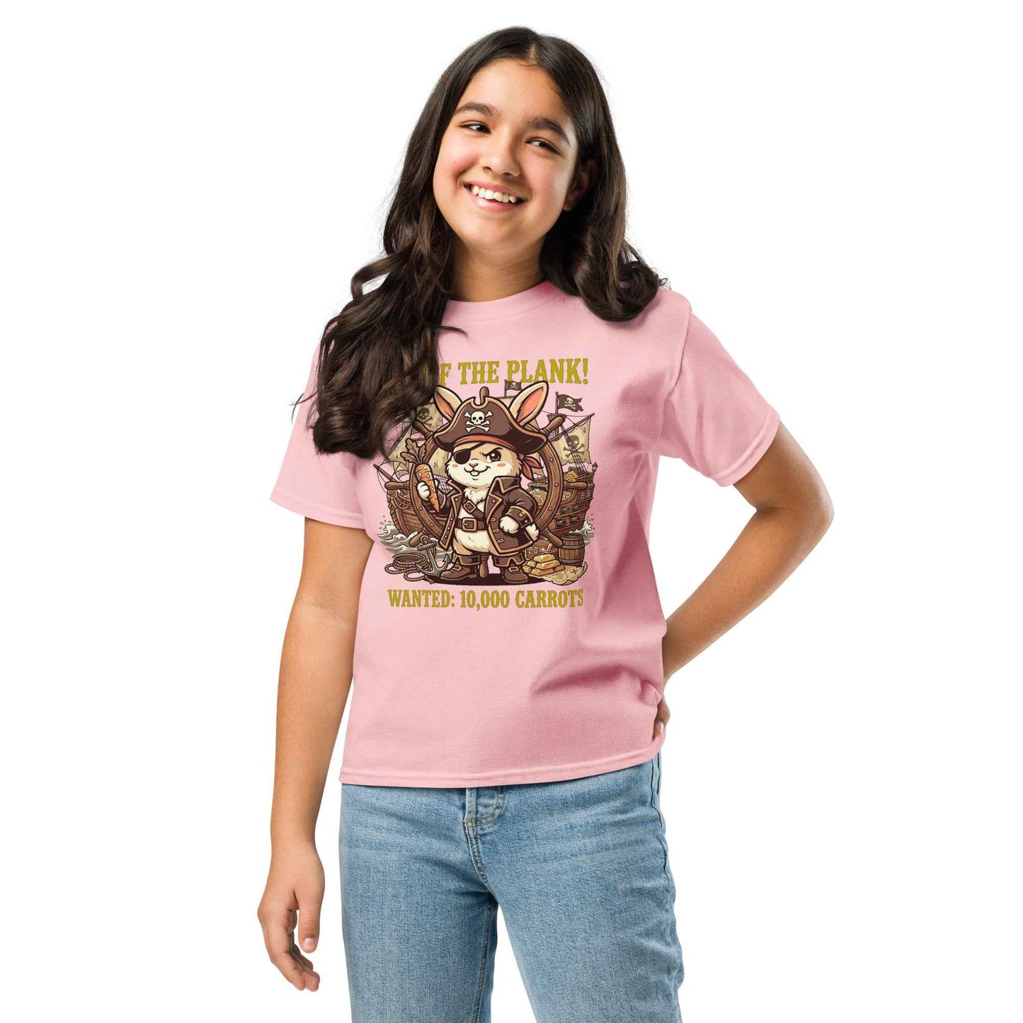Pirate Rabbit T-Shirt - Captain Bunny WANTED 10,000 Carrots | Youth Classic Tee
