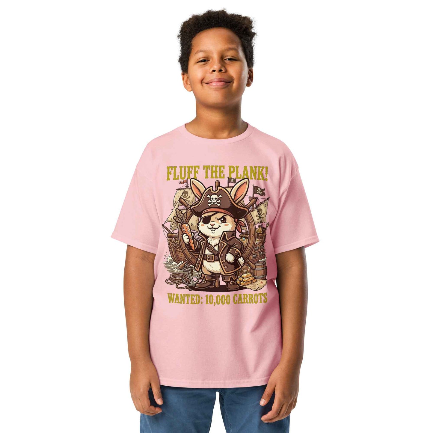 Pirate Rabbit T-Shirt - Captain Bunny WANTED 10,000 Carrots | Youth Classic Tee