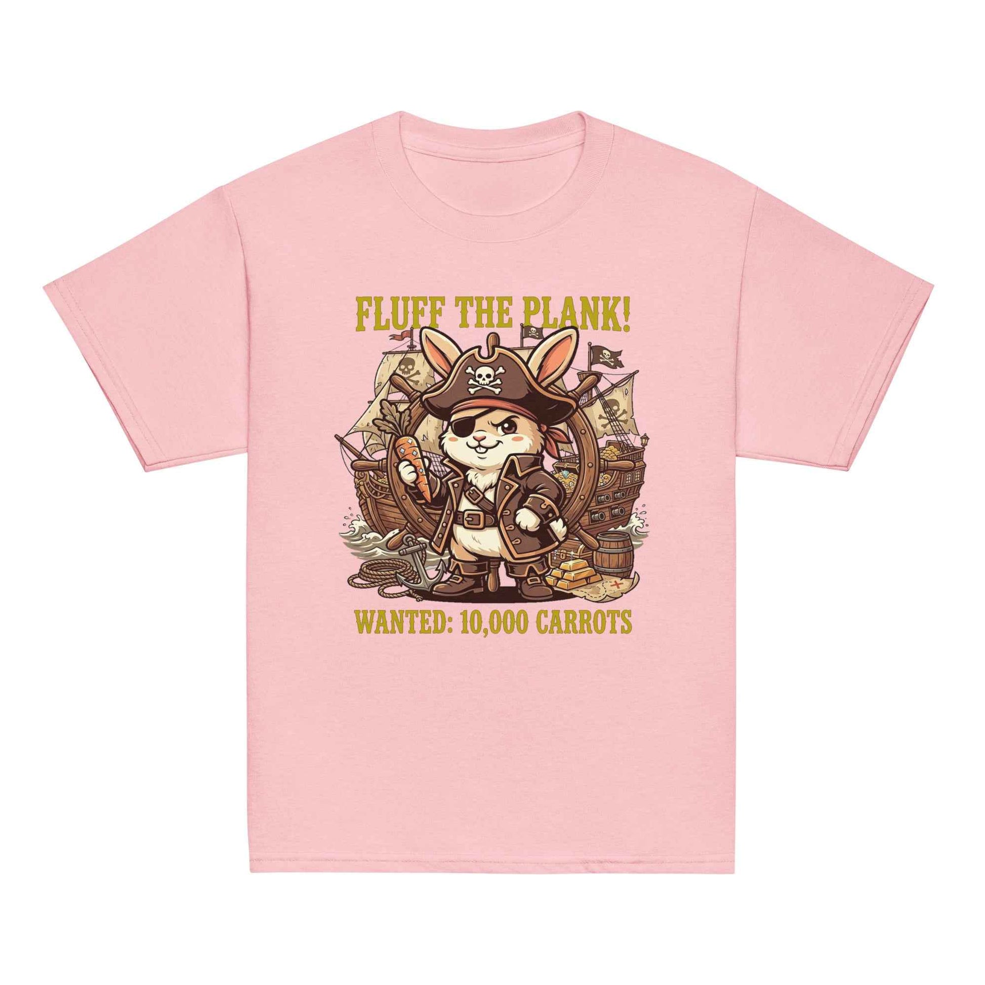 Pirate Rabbit T-Shirt - Captain Bunny WANTED 10,000 Carrots | Youth Classic Tee
