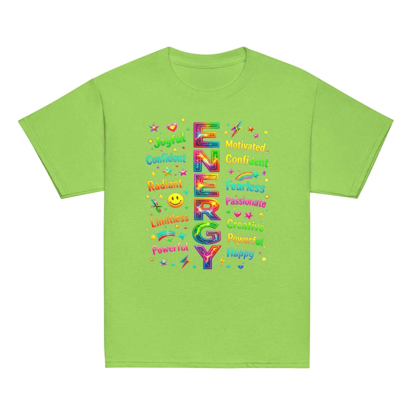 Positive Energy Typography T-Shirt - Motivational Word Art | Premium Cotton