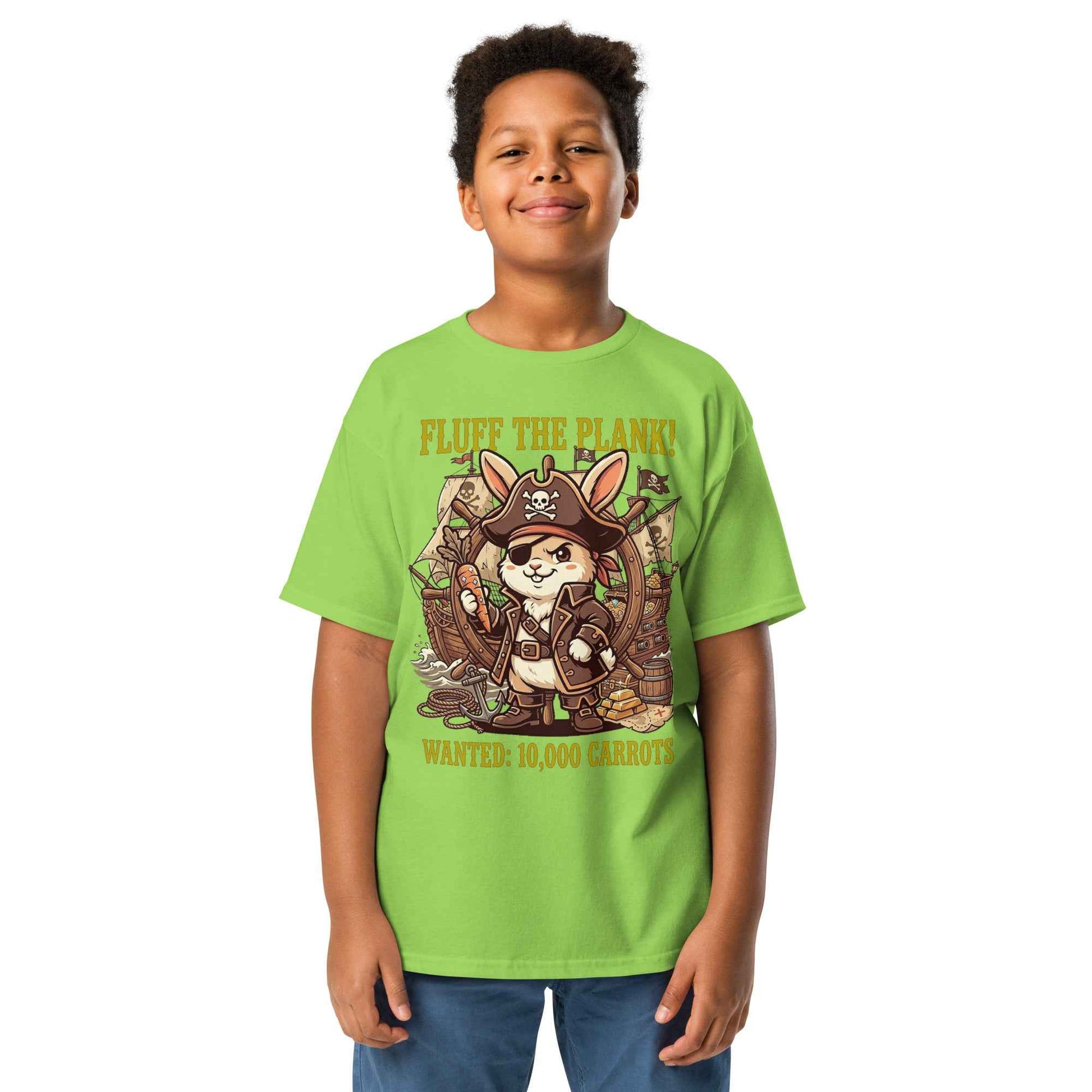 Pirate Rabbit T-Shirt - Captain Bunny WANTED 10,000 Carrots | Youth Classic Tee