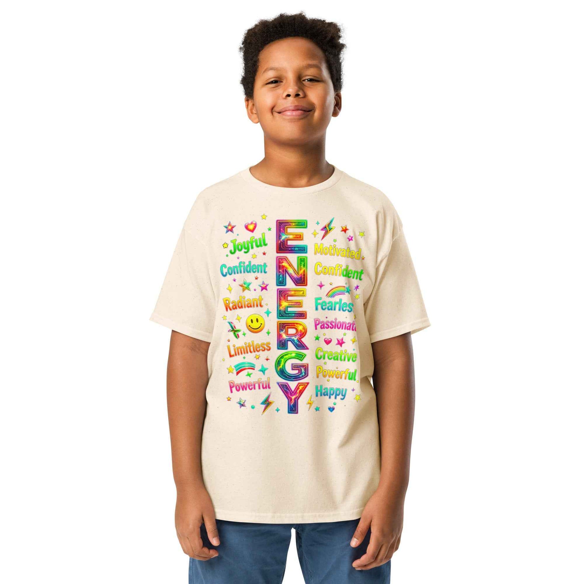 Positive Energy Typography T-Shirt - Motivational Word Art | Premium Cotton