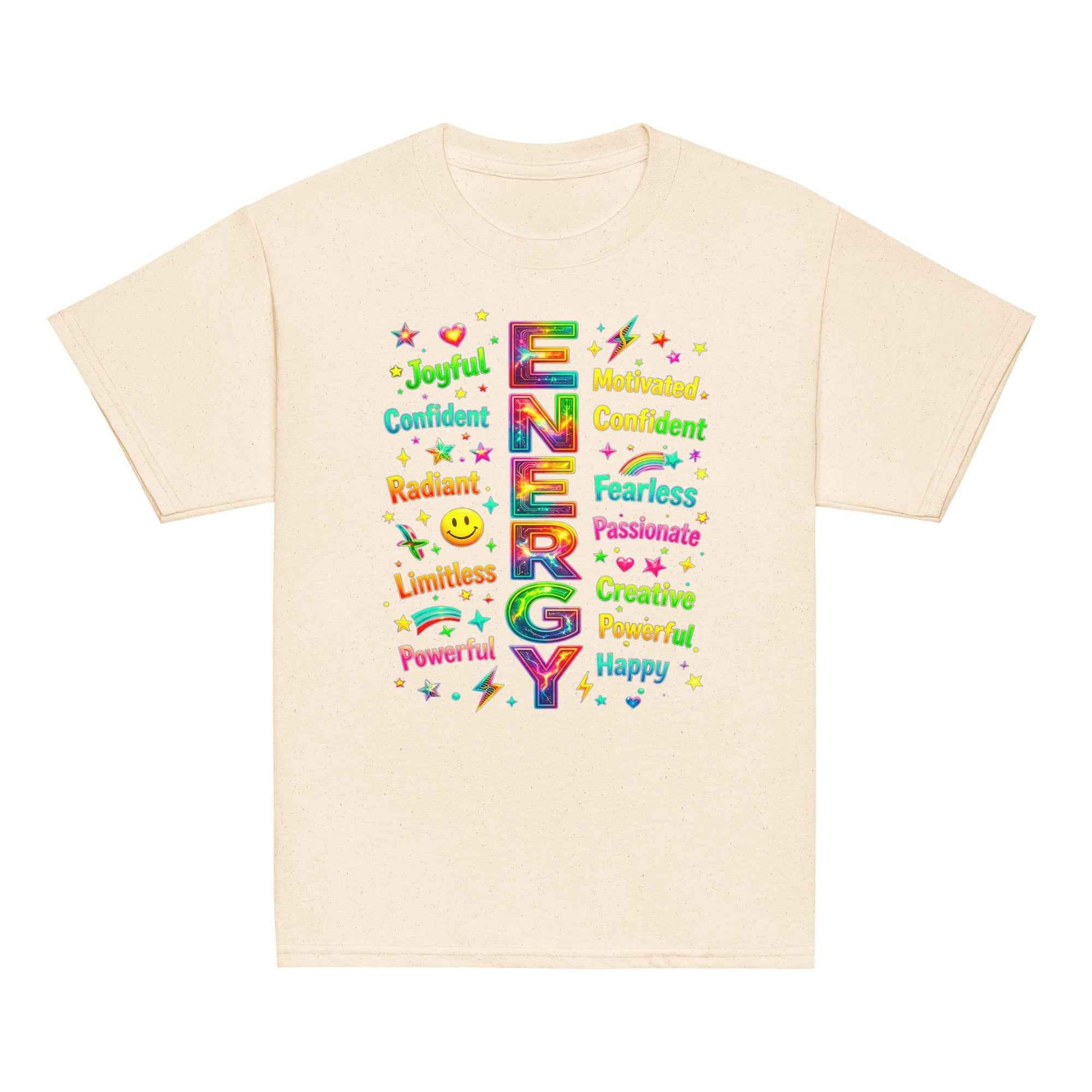 Positive Energy Typography T-Shirt - Motivational Word Art | Premium Cotton