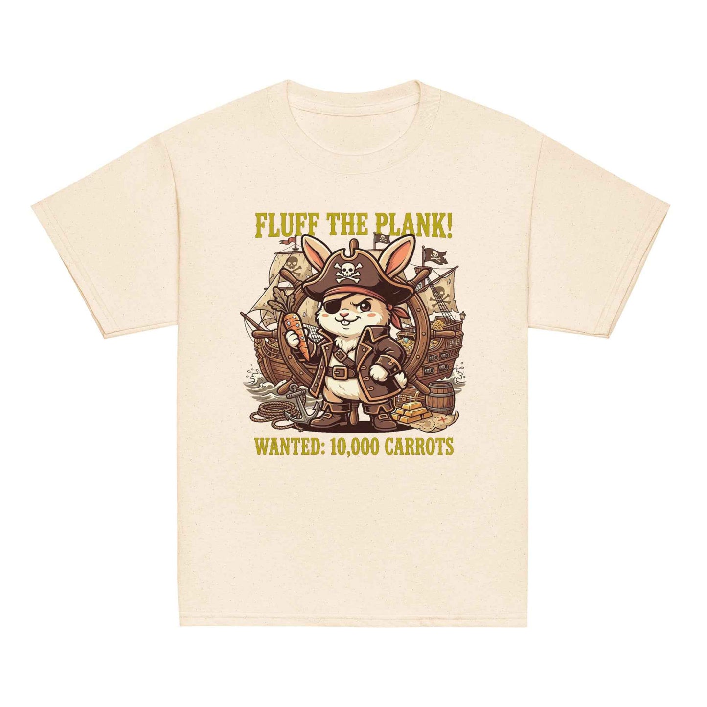 Pirate Rabbit T-Shirt - Captain Bunny WANTED 10,000 Carrots | Youth Classic Tee