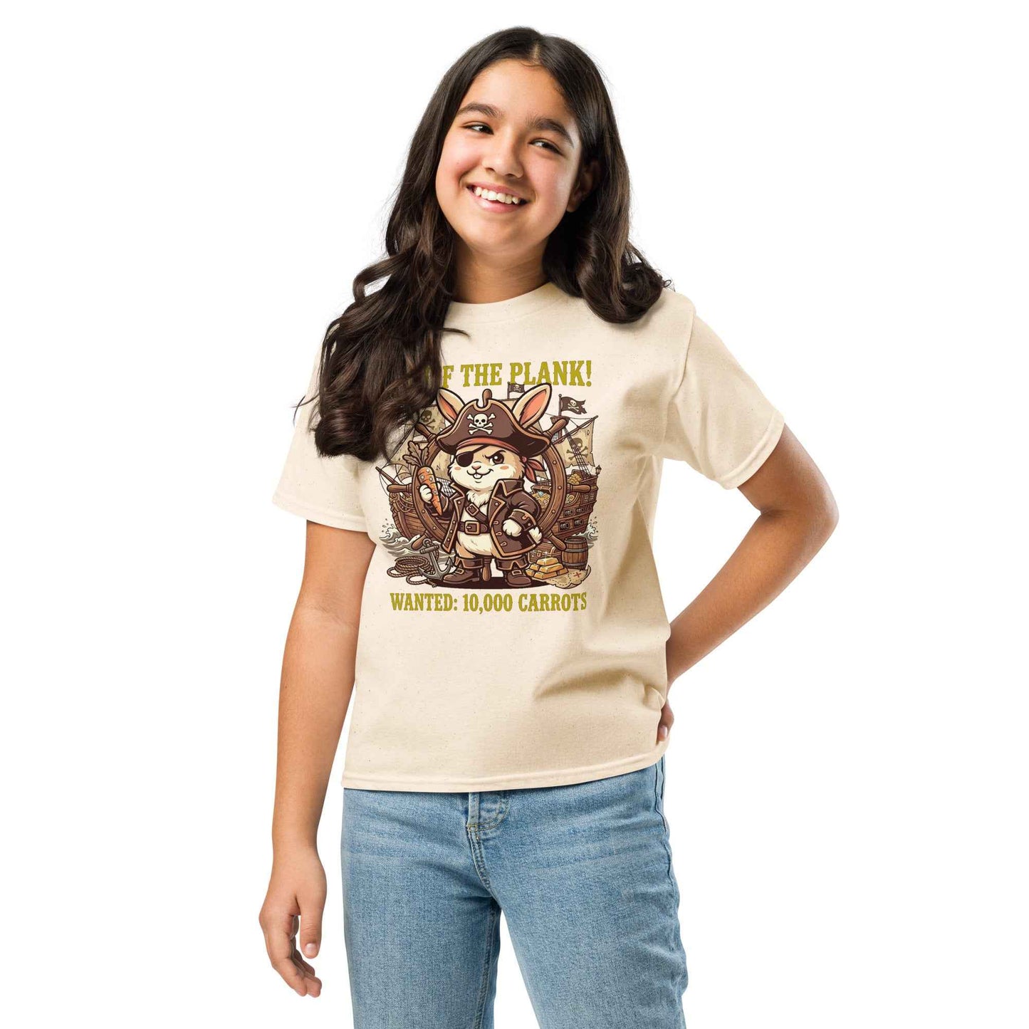 Pirate Rabbit T-Shirt - Captain Bunny WANTED 10,000 Carrots | Youth Classic Tee