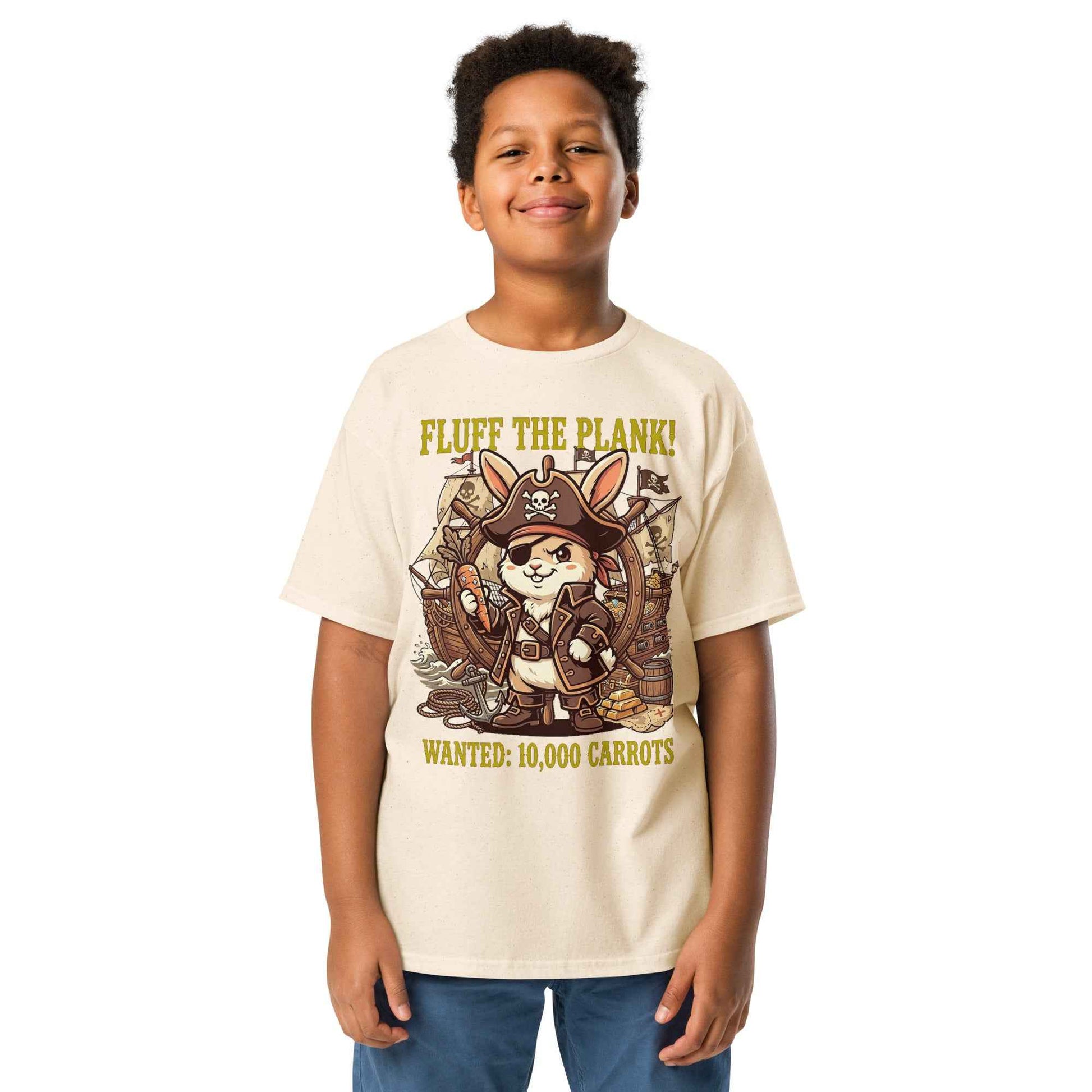Pirate Rabbit T-Shirt - Captain Bunny WANTED 10,000 Carrots | Youth Classic Tee