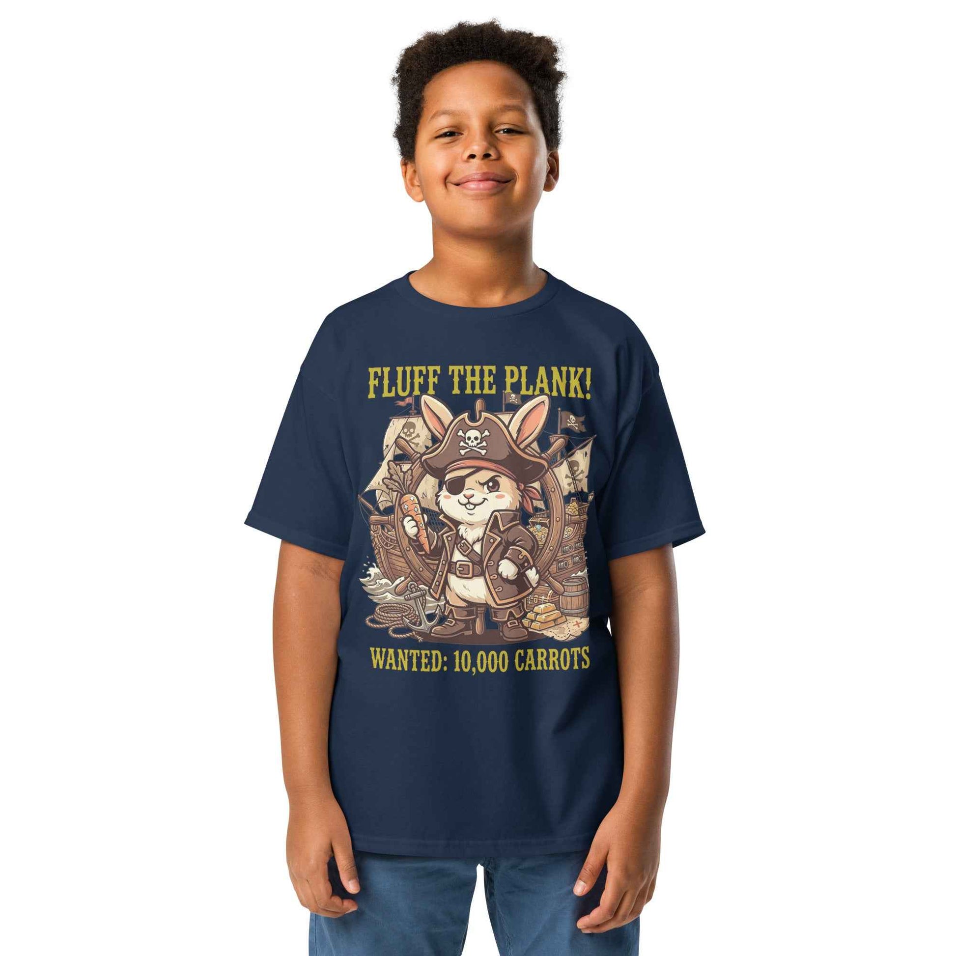 Pirate Rabbit T-Shirt - Captain Bunny WANTED 10,000 Carrots | Youth Classic Tee