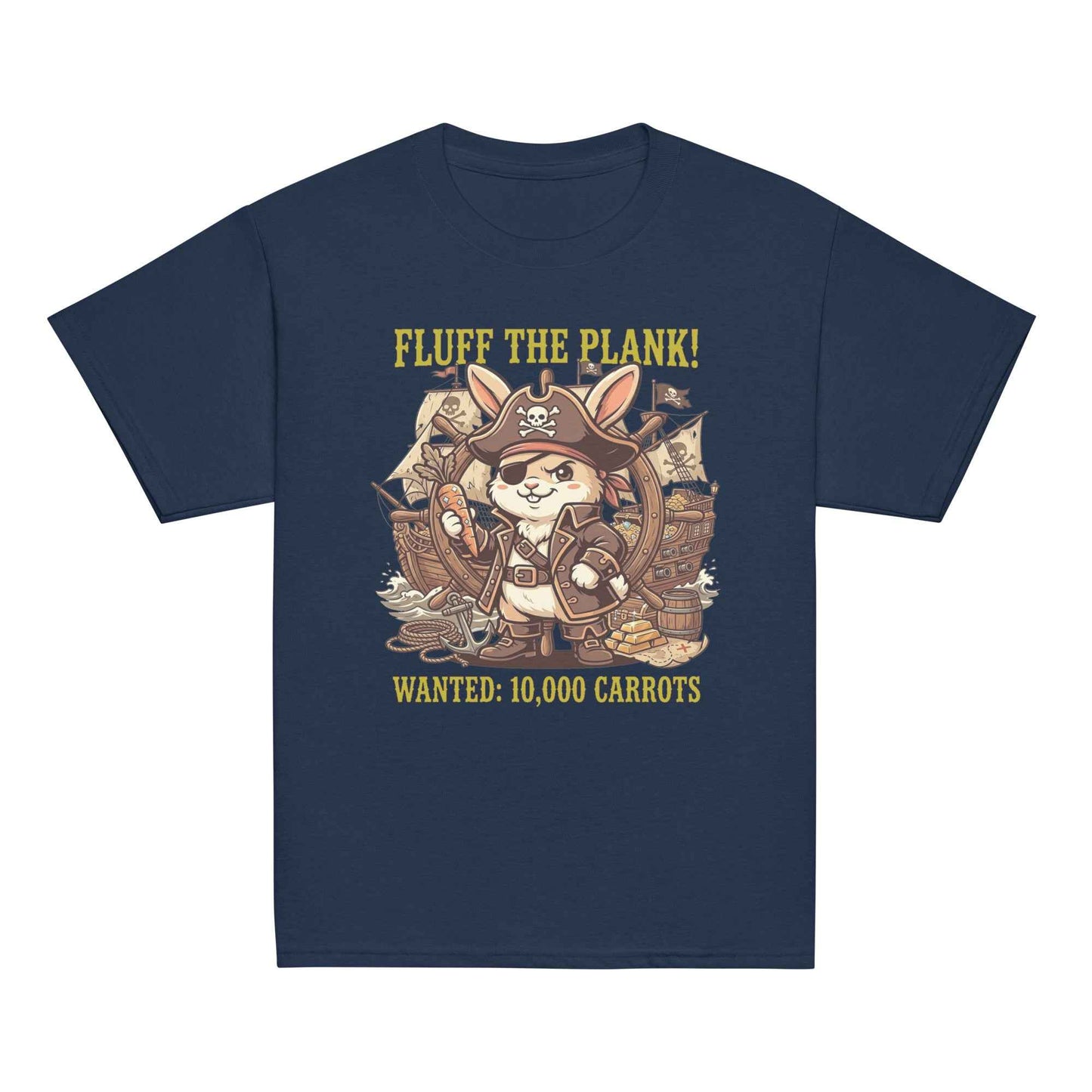 Pirate Rabbit T-Shirt - Captain Bunny WANTED 10,000 Carrots | Youth Classic Tee