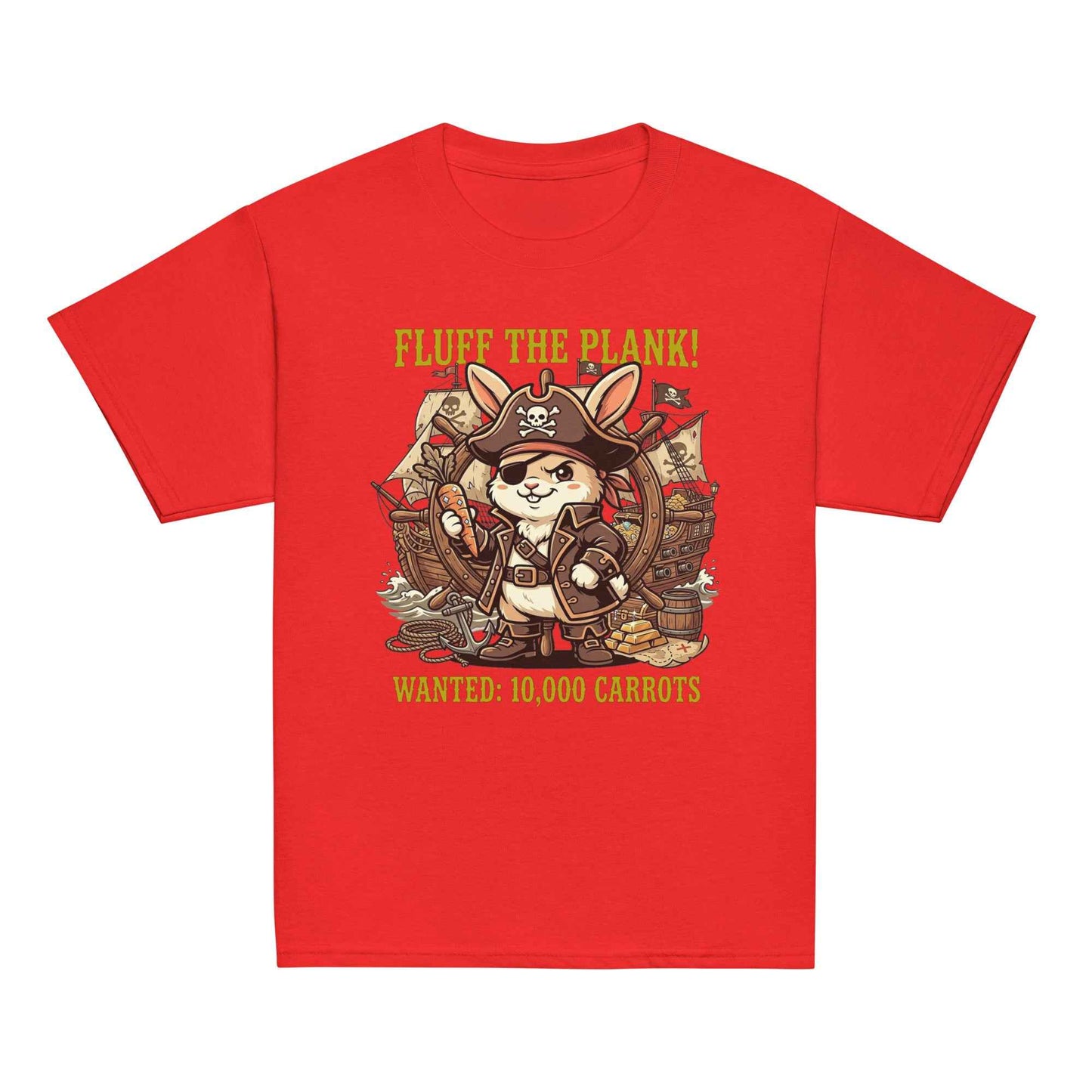 Pirate Rabbit T-Shirt - Captain Bunny WANTED 10,000 Carrots | Youth Classic Tee