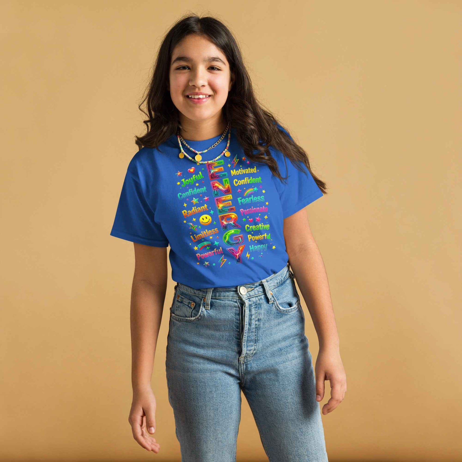 Positive Energy Typography T-Shirt - Motivational Word Art | Premium Cotton