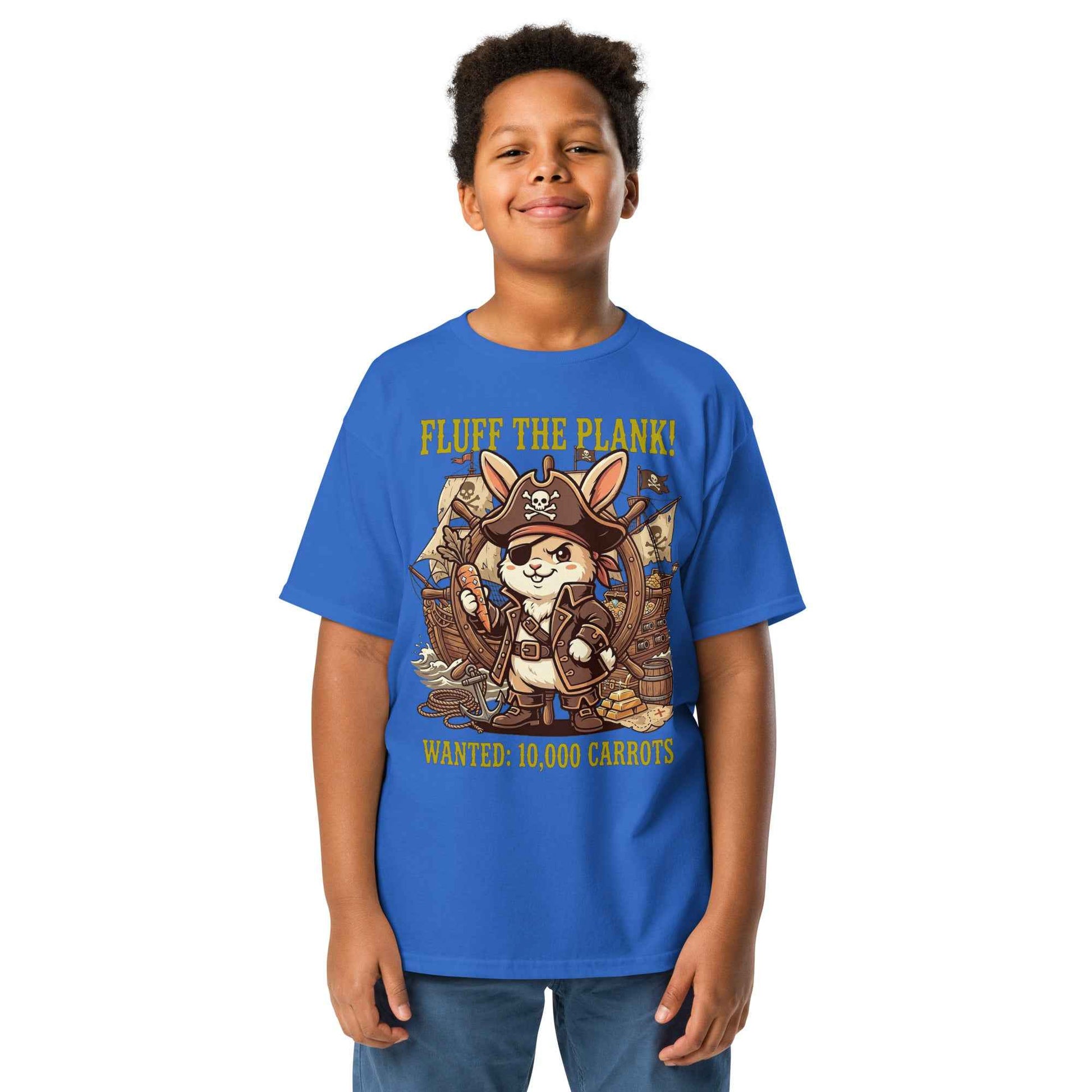 Pirate Rabbit T-Shirt - Captain Bunny WANTED 10,000 Carrots | Youth Classic Tee