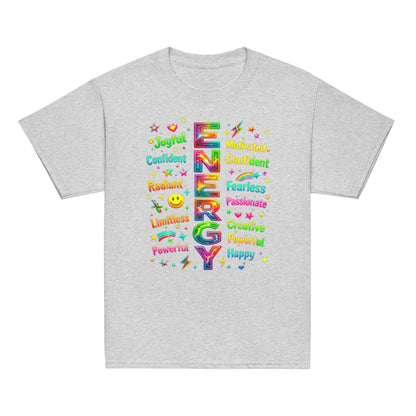 Positive Energy Typography T-Shirt - Motivational Word Art | Premium Cotton