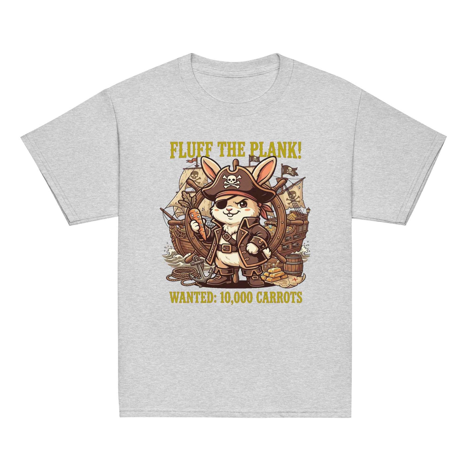 Pirate Rabbit T-Shirt - Captain Bunny WANTED 10,000 Carrots | Youth Classic Tee