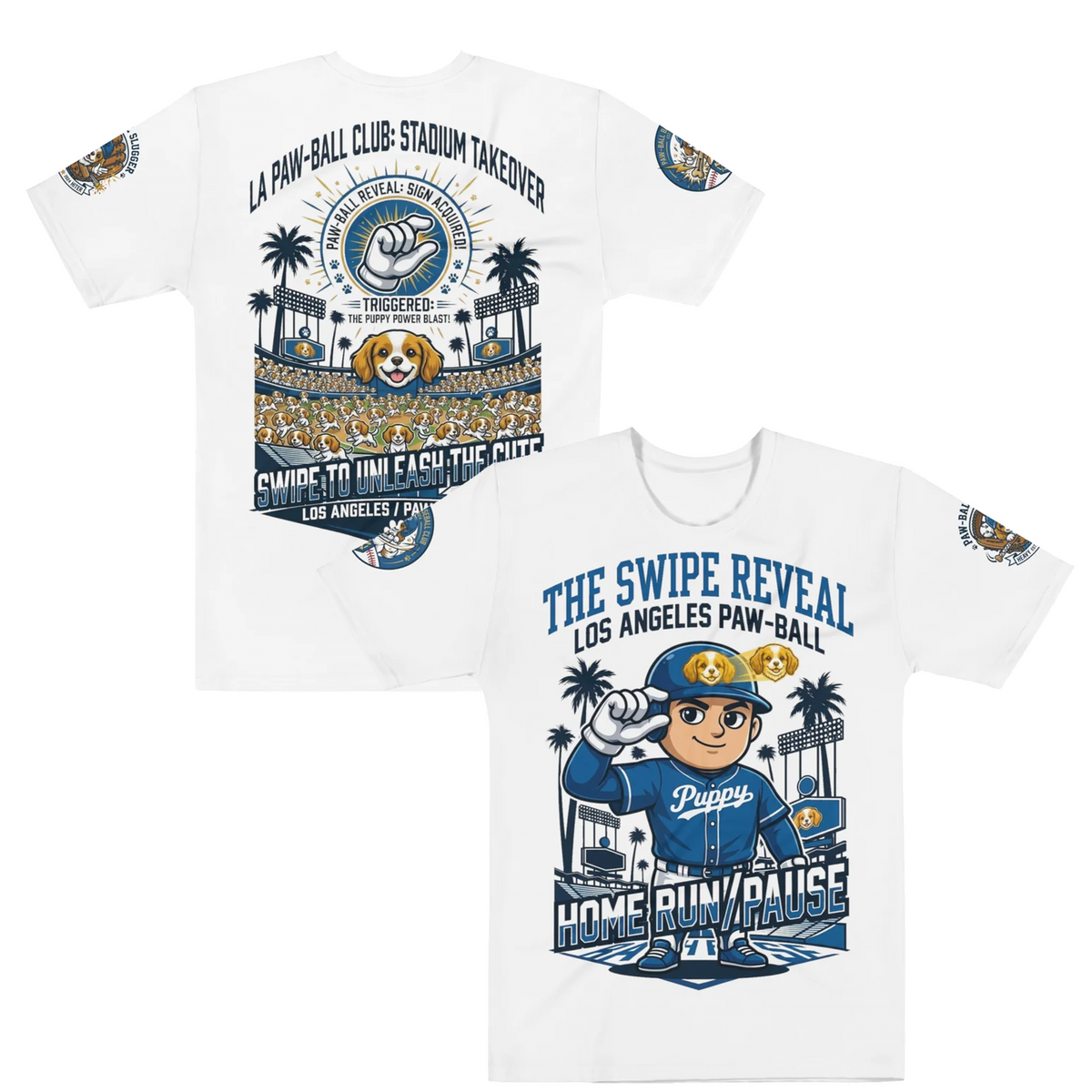 Paw-Ball Stadion-Übernahme Baseball-Grafik-T-Shirt